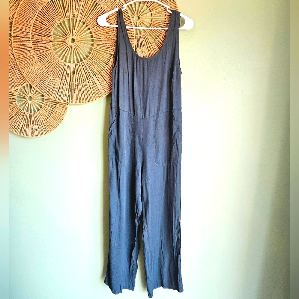The Seea Emerald Green Viscose Low Back Jumpsuit